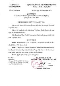 thông tin chi tiết về Giải đấu theo Quyết Định số 20/TB-LĐYVN