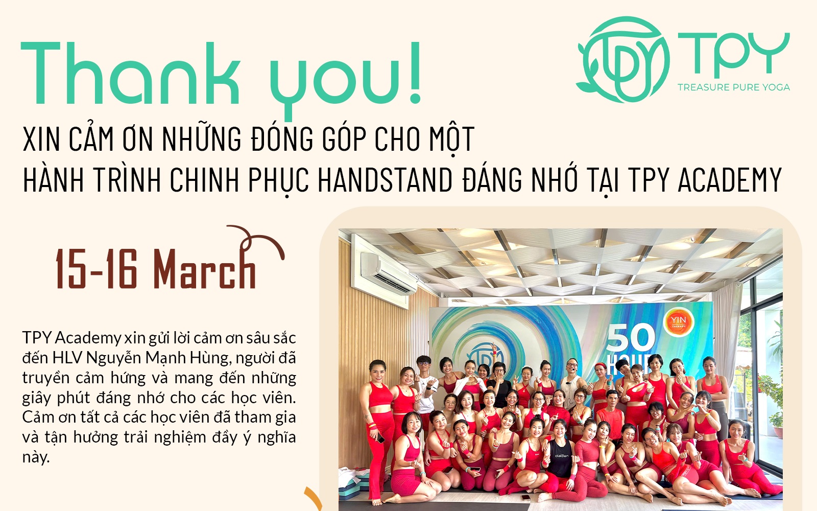 Workshop Handstand - Vượt giới hạn cùng thầy Nguyễn Mạnh Hùng