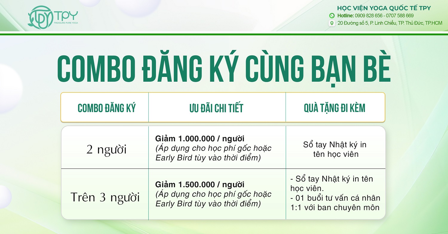 Đào tạo huấn luyện viên Hatha Yoga 200 giờ 15 Đào tạo HLV Hatha Yoga - ưu đãi nhóm