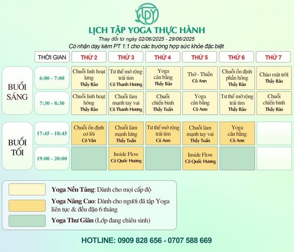 Thời khóa biểu T06-2025